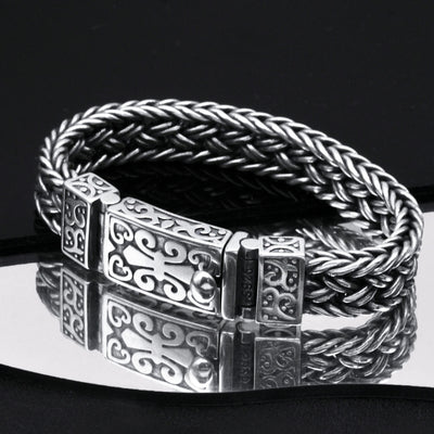 Pulsera Trenzada Ancha para Hombre - Brazalete Grueso Estilo Vintage con Cierre Ajustable - Image 2