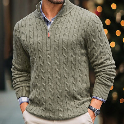 Suéter de Punto Entallado con Cierre y Cuello Mock Neck - Image 12
