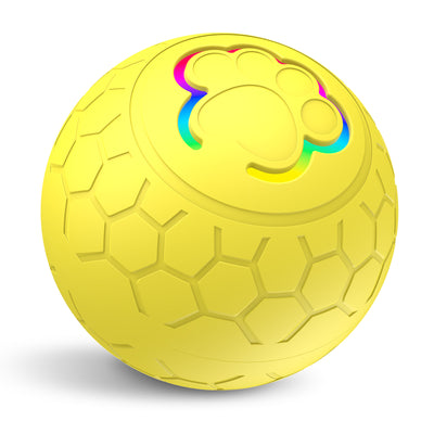 Orange electric intelligent remote control ball with a multicolor light-up paw print and hexagonal texture. - Image 6