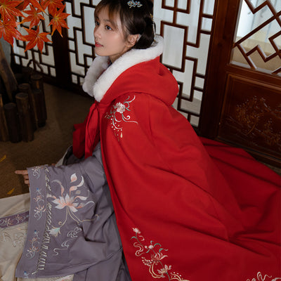 Capa Hanfu Bordada para Mujer con Forro Polar Largo - Image 2