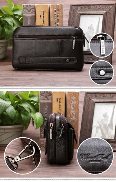 Cartera Clutch de Cuero Genuino Primera Capa para Hombre - Image 11