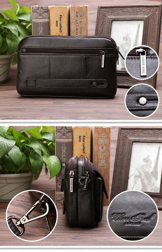 Cartera Clutch de Cuero Genuino Primera Capa para Hombre - Image 11