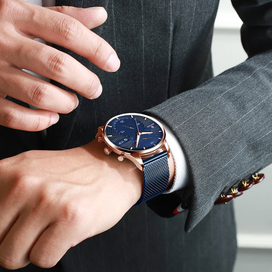 Reloj de Hombre Sumergible con Calendario y Movimiento de Cuarzo