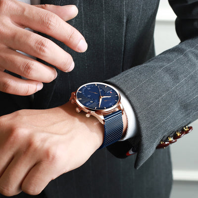 Reloj de Hombre Sumergible con Calendario y Movimiento de Cuarzo