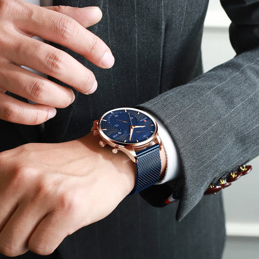 Reloj de Hombre Sumergible con Calendario y Movimiento de Cuarzo