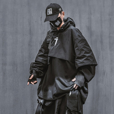 Sudadera Hoodie Suelta Funcional Dos en Uno para Hombre y Mujer