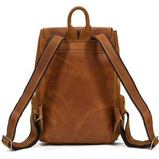 Mochila Retro Unisex de Cuero Crazy Horse - Estilo Vintage Duradero - Image 7