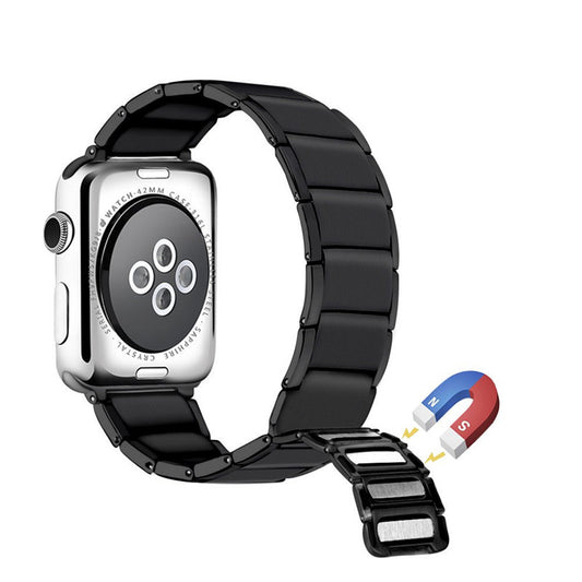 Reloj de Acero Inoxidable con Correa Magnética de Bambú