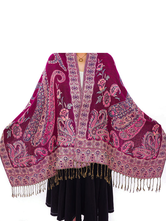Poncho Bohemio Étnico Jacquard - Estilo Retro Nacional - Image 15