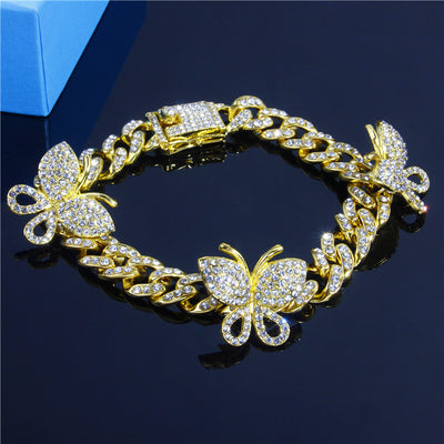 Pulsera Tobillera Cubana Mariposa Retro Minimalista - Image 5