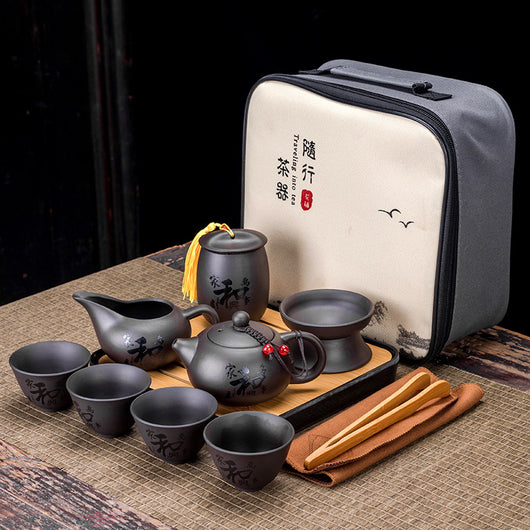 Juego de Té Portátil Zisha: Una Tetera y Cuatro Tazas - Image 8