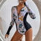 Traje de Baño Enterizo con Protección Solar y Estampado Surf