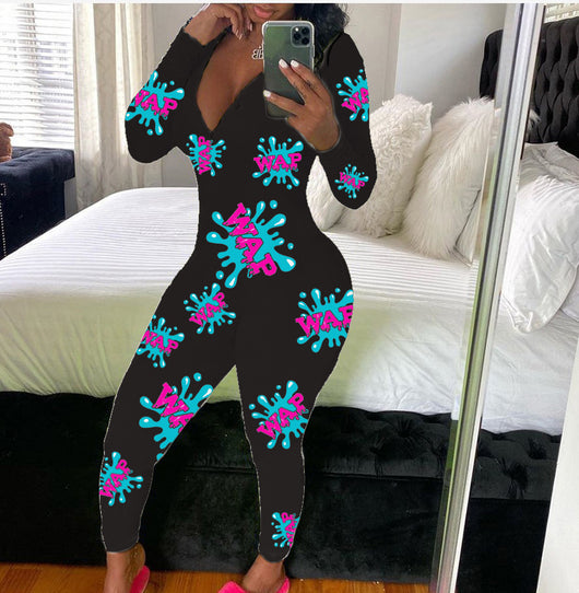 Jumpsuit Casual para Mujer con Estampado y Mangas Largas - Image 24