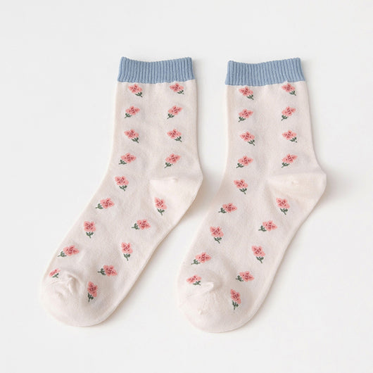 Calcetines de Tubo de Algodón con Diseño Adorable de Conejo Azul - Image 4
