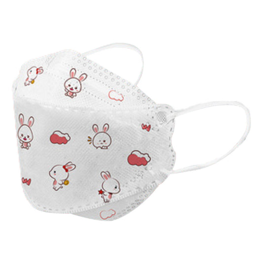 White KF94 disposable 3D stereo mask with ear loops, designed for adults and children for daily protection. - Image 9