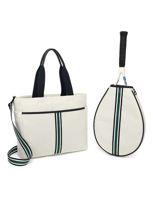 Bolso Deportivo de Lona a Rayas para Raqueta de Tenis y Playa - Image 10