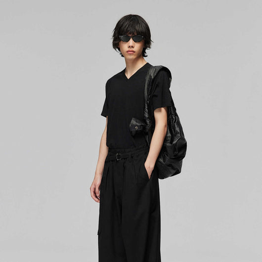 Pantalón Ancho Elegante con Cintura Elástica Ajustable y Encaje