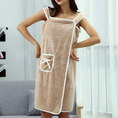 Falda Toalla de Baño Ajustable con Tirantes - Microfibra Coral - Image 9