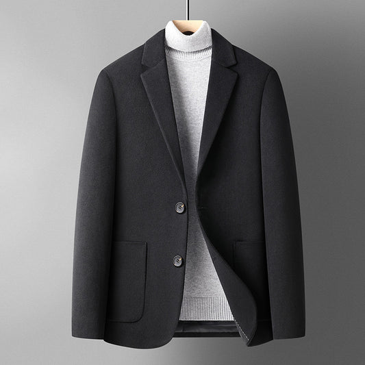 Traje Corto de Lana Pura para Hombre - Colores Sólidos Otoño Invierno - Image 2