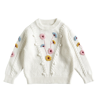 Suéter de Algodón para Bebé con Flores Bordadas a Mano - Image 12