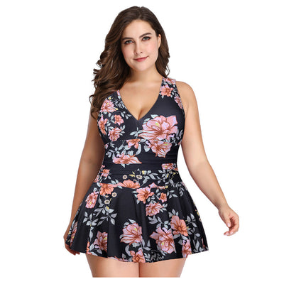 Traje de Baño Térmico con Falda Dividida Estampado Europeo Americano - Image 25