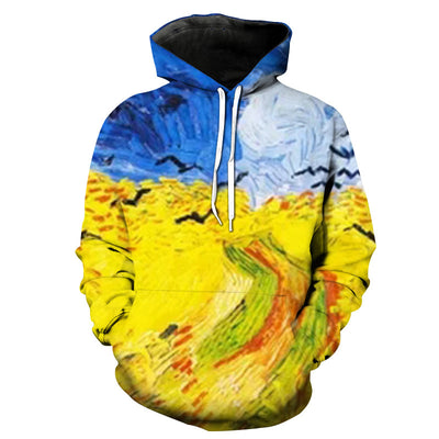 Camiseta Manga Larga Hombre Diseño Paisaje Arte Europeo Tendencia Primavera Otoño - Image 13