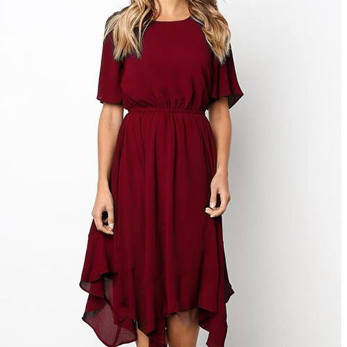 Vestido de Cintura Asimétrica con Manga Corta - Image 12