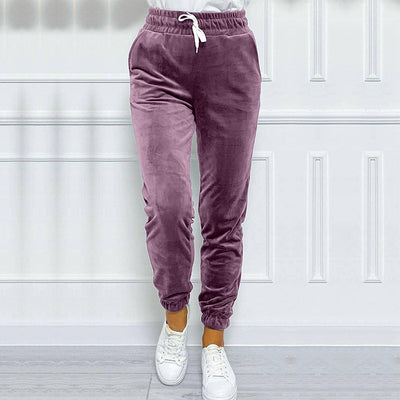 Pantalones Jogger de Terciopelo Estilo Coreano con Cintura Elástica para Mujer - Image 35