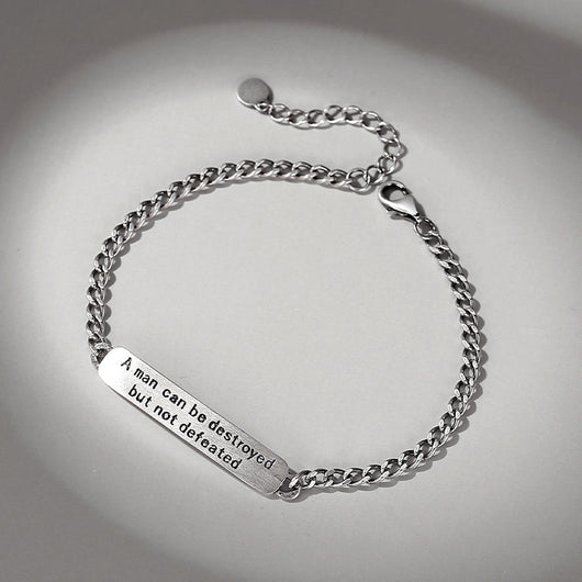 Pulsera de Plata Tailandesa Vintage con Letras para Hombre - Image 8