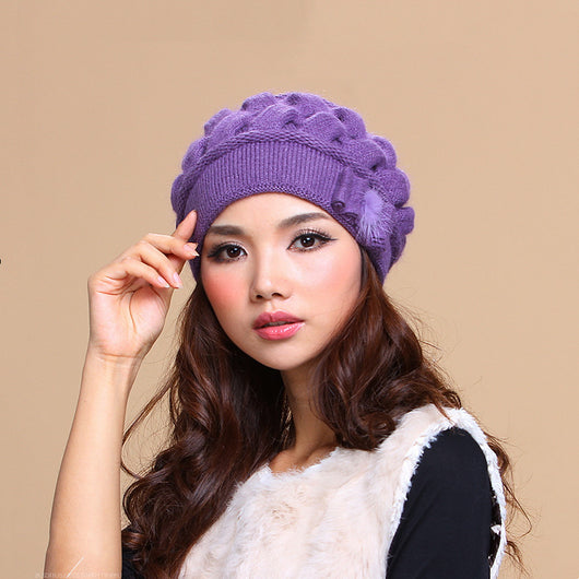 Gorro Invierno Mujer Doble Capa Lana Conejo - Abrigo Cálido y Elegante - Image 12