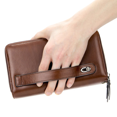 Cartera Larga de Cuero Genuino para Hombre con Cierre de Cremallera - Image 3