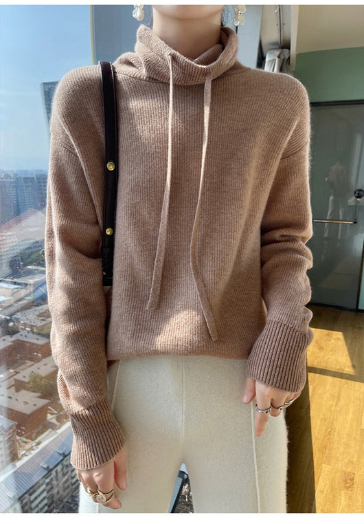Suéter de Cuello Alto en Cashmira para Otoño e Invierno - Pullover Holgado y Grueso para Mujer - Image 24