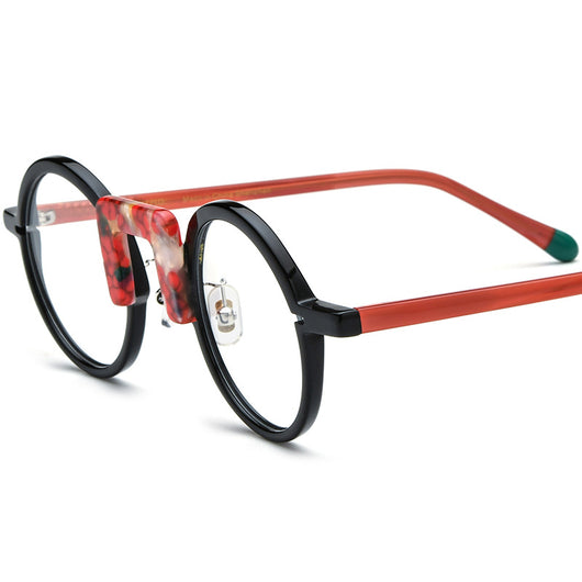 Gafas Redondas Unisex con Marco Mixto Multicolor - Image 6
