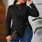 Blusa Asimétrica Ajustada de Cuello Redondo para Mujer