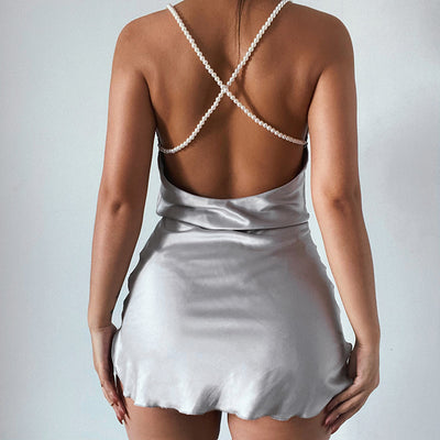 Vestido Sling de Perlas para Mujer con Mochila Integrada - Image 11