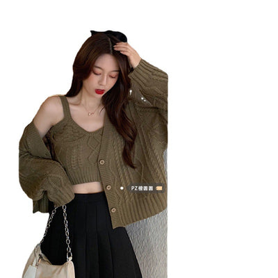 Cardigan de Punto con Escote V - Conjunto de Chaqueta Exterior para Mujer - Image 13