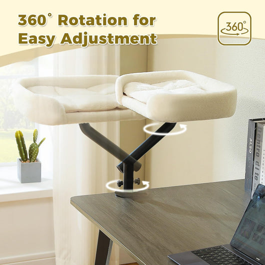 Cama Elevada para Gatos con Torre Ajustable y Diseño Giratorio - Image 12