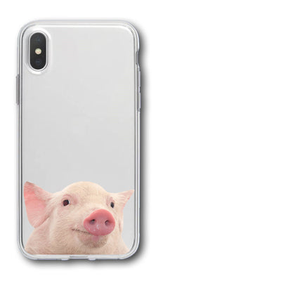 Funda Transparente para iPhone con Diseño de Cerdito Adorable