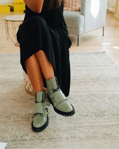 Botas Casuales Mujer Tacón Bajo Grueso Cordones Delanteros Talla 34-43 - Image 8