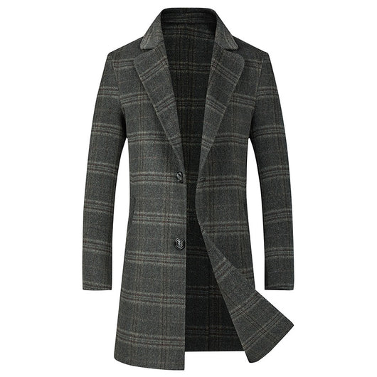Cortavientos de lana a cuadros para hombre - Image 11