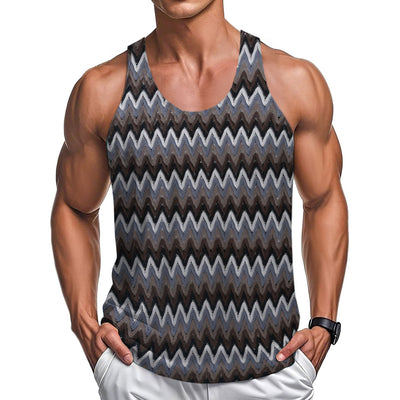 Chaleco Casual Retro para Hombre con Rayas de Contraste en Colores Degradados - Image 6