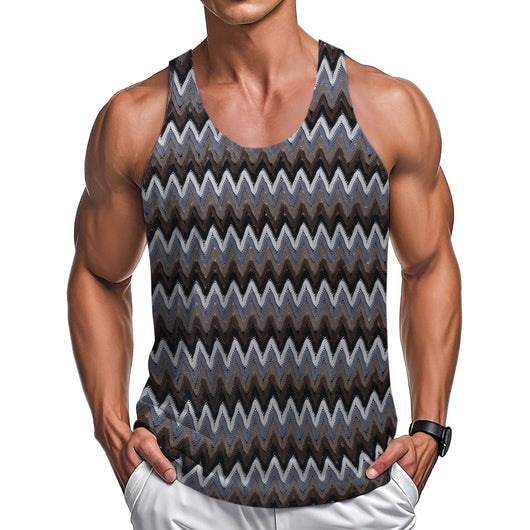 Chaleco Casual Retro para Hombre con Rayas de Contraste en Colores Degradados - Image 6