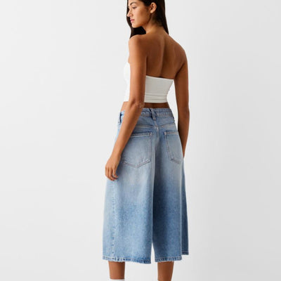 Pantalón Cropped Denim Cintura Baja Holgado - Image 6