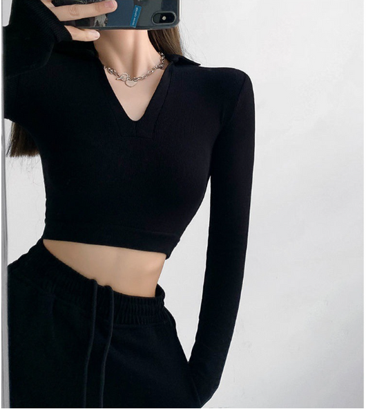 Playera Mujer Cuello V Ajustada Básica - Image 5