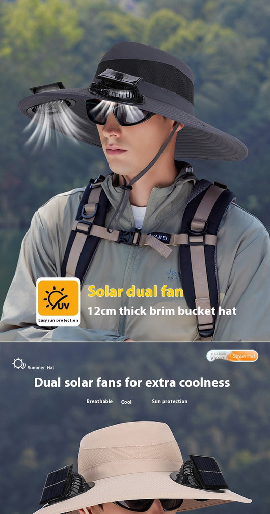 Gorro Ventilado con Doble Ventilador Solar para Hombre - Outdoor y Montaña - Image 11