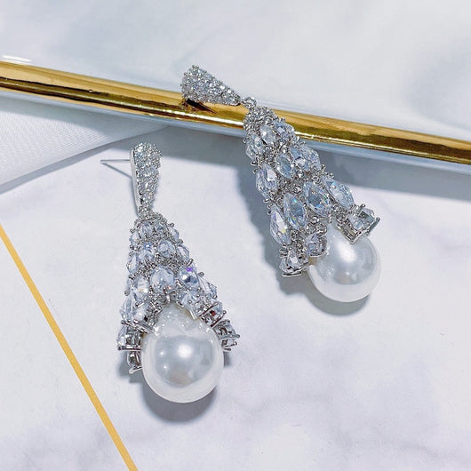 Aretes de Circonita Micro Engarzada Estilo Europeo y Americano para Mujer - Image 6