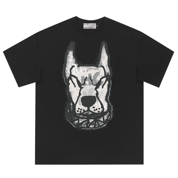 Chaqueta Urbana con Patrón de Cabeza de Perro Graffiti - Image 3