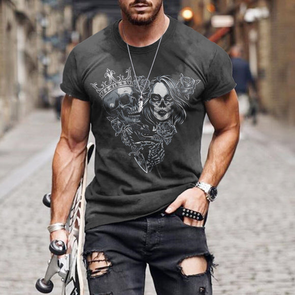 Camiseta Esportiva Personalizada 3D Masculina - Gola Redonda Verão