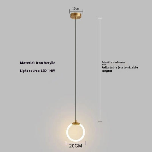 Lámpara Colgante U Minimalista Nórdica para Mesita de Noche - Image 5