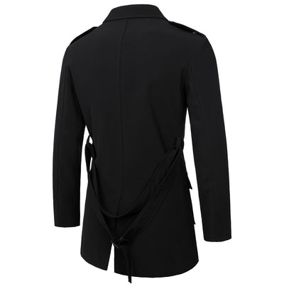 Abrigo Trench Casual de Largo Medio para Hombre - Traje Versátil - Image 3